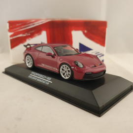 Porsche 911 GT3 (992) 2021 GB editie Rubystar 1:43 Minichamps - WAP0202710RGT3
