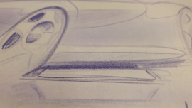 Porsche 986 Boxster study sketch - 45,6 x 30,4 cm