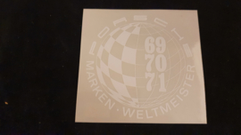 Porsche raamsticker set - Porsche Marken Weltmeister 1969, 1970, 1971