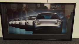 Porsche Generations 911 artwork framed with headlight lighting