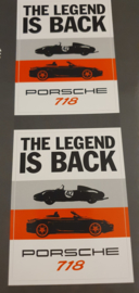 Porsche 718 Boxster Aufkleber-Blatt - The Legend is back