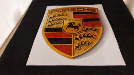 Porsche Logo Mega Aufkleber 3-D 38 x 30cm