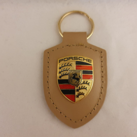 Porsche keychain with Porsche emblem - beige WAP0500980H