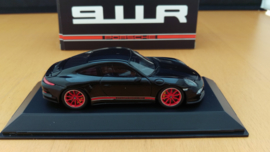 Porsche 911 (991 II) R zwart met rode striping