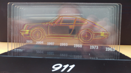 Porsche 911 silhouetten Plexiglas 1963-2011
