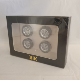 Set of 4 wheels with Fuchs rims for Porsche 911 from 1968 to 1988 Grey Metallic 1/18 KK-Scale KKDCACC014