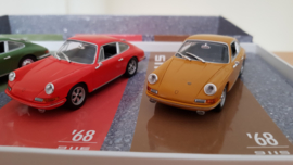 Voitures de rue Minichamps Porsche 911 Classic Set avec 4 modèles, 911L-911T-911E-911S 1967-1968 Échelle 1:43 Édition limitée 911 pcs.