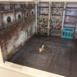 Diorama Porsche RWB Parking d'usine 1/64 Moxtoys