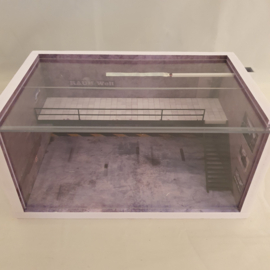 Diorama Porsche RWB Parking met trap en LED verlichting 1/64