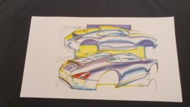 Porsche 911 996 Design Studie - 59 x 33 cm - Pinky Lai