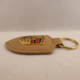 Porsche keychain with Porsche emblem - beige WAP0500980H