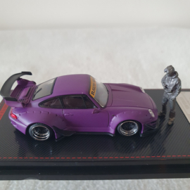 Porsche 993 RWB violet mat avec Mr. Nakai 1/64 Ignition Model - IG2151