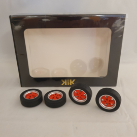 Set van 4 wielen met Fuchs-velgen voor Porsche 911 van 1968 tot 1988 Rood 1/18 KK-Scale KKDCACC023