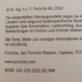 Porsche Cayenne Broschüre 2010 - DE WSRE129S210