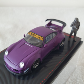 Porsche 993 RWB violet mat avec Mr. Nakai 1/64 Ignition Model - IG2151