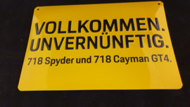 Porsche 718 Spyder en 718 Cayman GT4 vollkommen unvernünftig - Muurschild