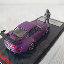 Porsche 993 RWB violet mat avec Mr. Nakai 1/64 Ignition Model - IG2151