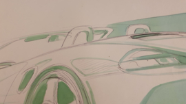Porsche 986 Boxster sketch - 42 x 29,5 cm