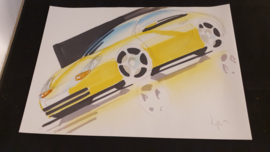 Porsche 911 996 study sketch - 42 x 29,5 cm