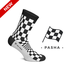 Porsche Pasha black/white - HEEL TREAD Socks