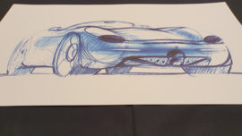 Porsche 986 Boxster Konzeptauto - 59 x 33 cm - Grant Larson