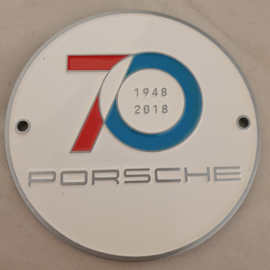 Grillbadge - 70 jaar Porsche - Wit