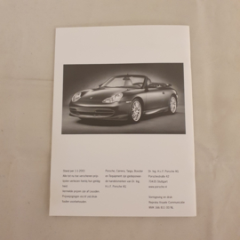 Porsche 911 Tequipment Liste de prix 2001 - NL WVK16681100