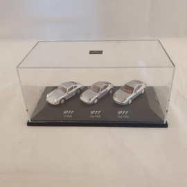 Trio Porsche 911 gris argenté 964 993 996 échelle 1/87 - Herpa WAP022BOX