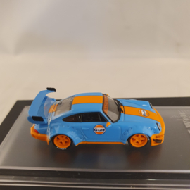 Porsche 911 964 RWB Gulf GT Vleugel 1/64 CM-Model