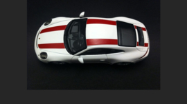 Porsche 911 (991.2) R blanche avec bandes rouges