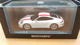 Porsche 911 (991.2) R 2016 rayures blanches rouges Minichamps