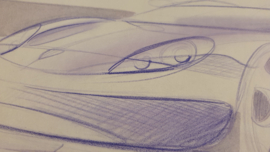 Porsche 986 Boxster study sketch - 45,6 x 30,4 cm