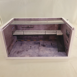 Diorama Porsche RWB Parking met trap en LED verlichting 1/64