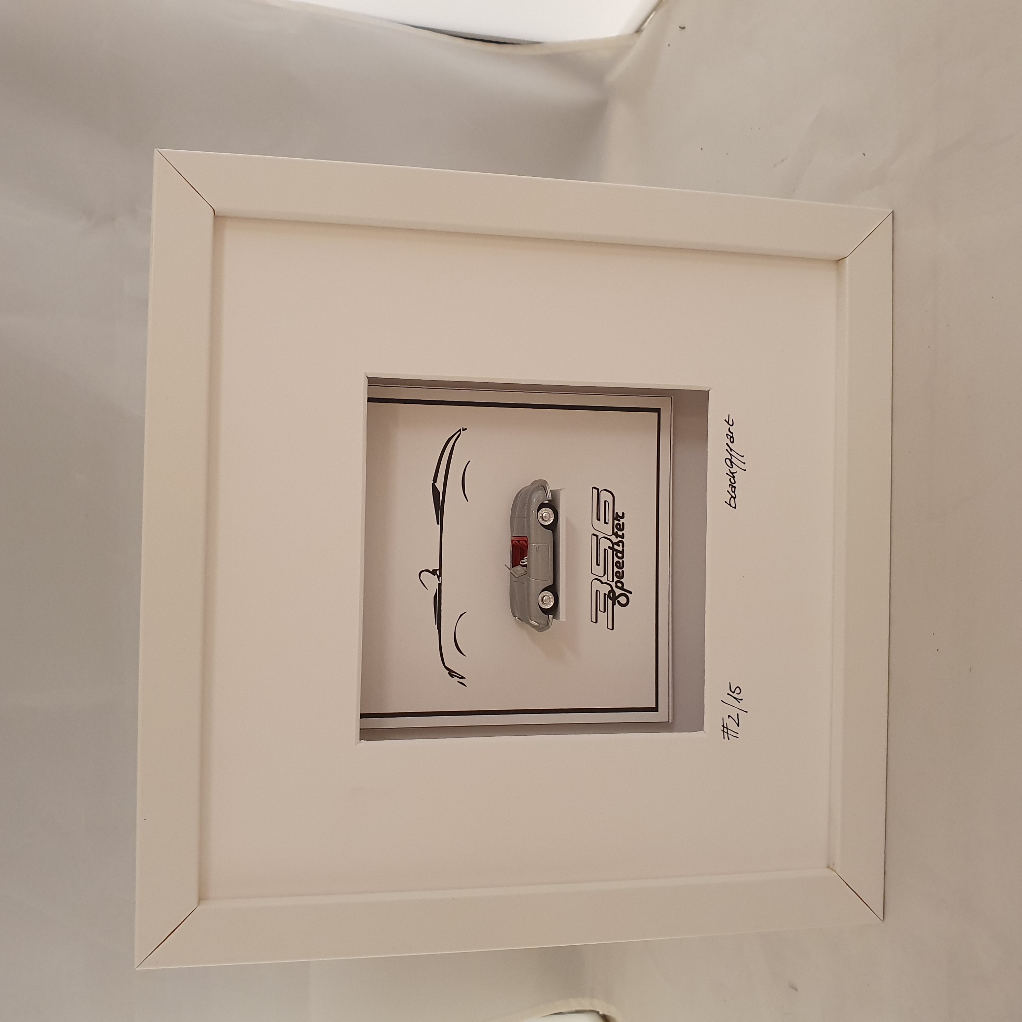 Porsche 356 Speedster grijs in kaderbox - schaal 1:87