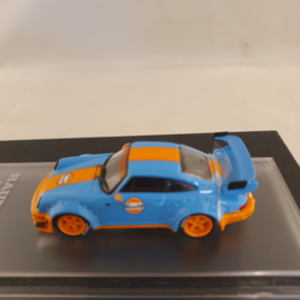 Porsche 911 964 RWB Gulf GT Vleugel 1/64 CM-Model