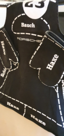 Porsche BBQ apron with gloves - Porsche 917 Pink Pig