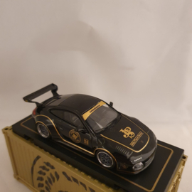 Porsche 911 997 ancien et nouveau JPS en conteneur 1/64 Tarmac - T64-TL053-BKG