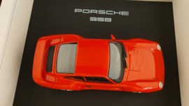 Porsche 959 3D Eingerahmt in Schattenbox - Maßstab 1:24