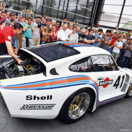 Porsche fel rode Poloshirt Zuffenhausen Porsche Museum - Le Mans