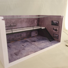 Diorama Porsche RWB Parking met trap en LED verlichting 1/64