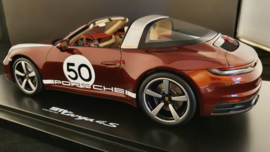 Porsche 911 (992) Targa 4S Heritage Design Edition Cherry red 1:18 Spark - WAP0219110MTRG