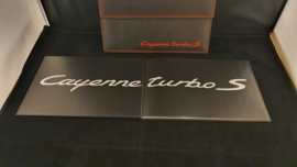 Porsche Cayenne Turbo S hardcover brochure in VIP map - 2012