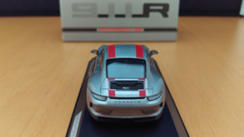 Porsche 911 (991,2) R 2016 rayures rouges argentées Minichamps