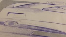 Porsche 986 Boxster croquis - 45,6 x 30,4 cm