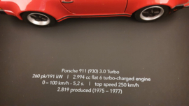 Porsche 911 930 3.0 Turbo 3D Encadrée dans une boîte d’ombre - échelle 1:24