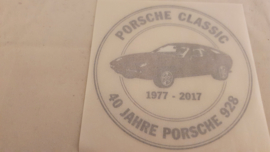 Porsche Classic raamsticker - 40 Jaar Porsche 928 1977-2017