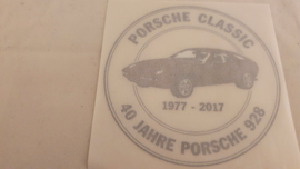 Porsche Classic Fensteraufkleber - 40 Jahre Porsche 928 1977-2017
