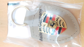 Porsche keychain with Porsche emblem - beige