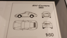 Porsche 911 993 Carrera - originele schaaltekening en voertuigmaten