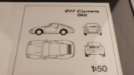 Porsche 911 993 Carrera - dessin à l’échelle originale et tailles de véhicules